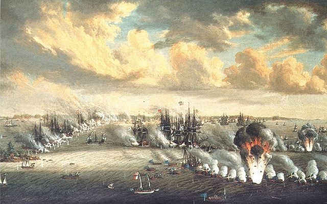 Krigsdeltageren Johan Tietrich Schoultz’ oljemaleri av Slaget ved Svensksund.