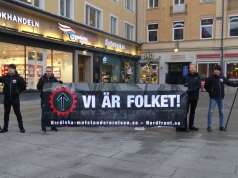 Offentlig torgmøte med tale i Uppsala