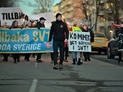 Demonstrasjon mot løgnmedia i flere svenske byer