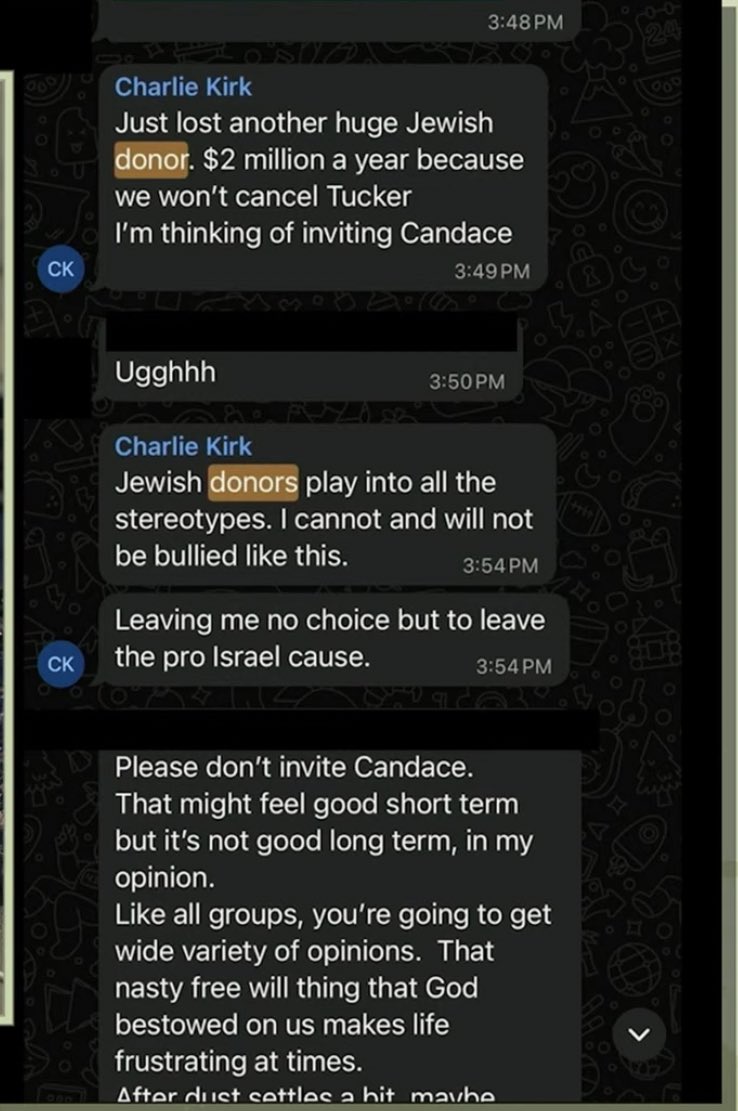 https://www.dailymail.co.uk/news/article-15171321/Charlie-Kirk-bullying-Jewish-Israel-donors.html